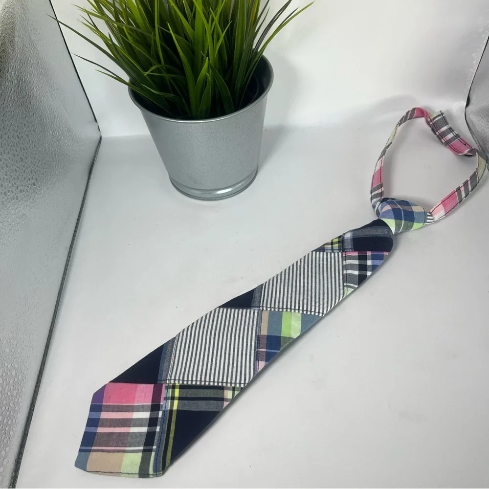 Gymboree child’s plaid and seersucker tie Pink & Blue Size 6‎ & up Easter Pastel
